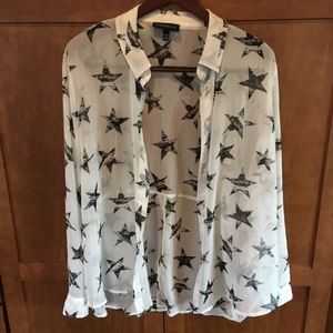 Black and white star Lane Bryant blouse size 18/20